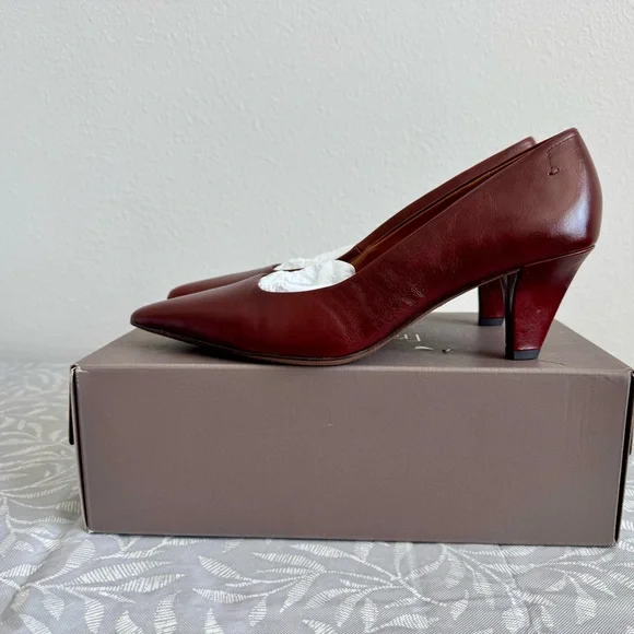 Franco Sarto Mahogany Red/Brown Leather Pumps - Picture 2 of 9